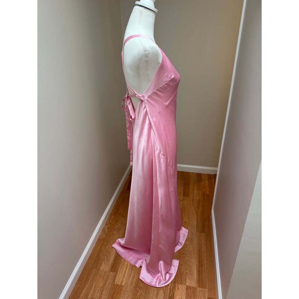 Show Me Your MuMu Anderson Maxi Dress Light Pink Luxe Satin Size Large - Picture 8 of 9